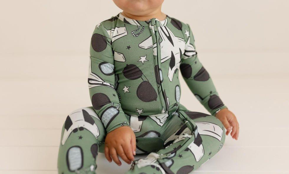 Bamboo Footie with Zipper - Airman (Jets) - Image 3