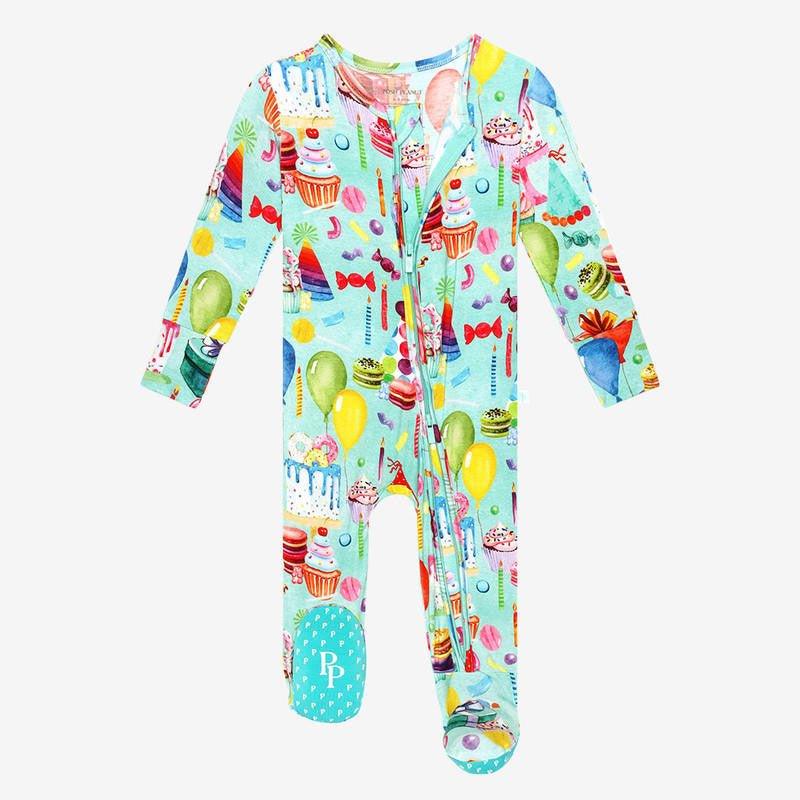Bamboo Footie with Zipper - Happy Birthday - Image 3