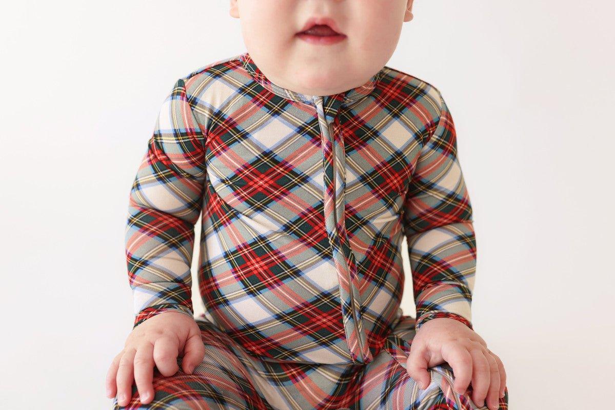 Bamboo Footie with Zipper - Marqui (Plaid) - Image 2
