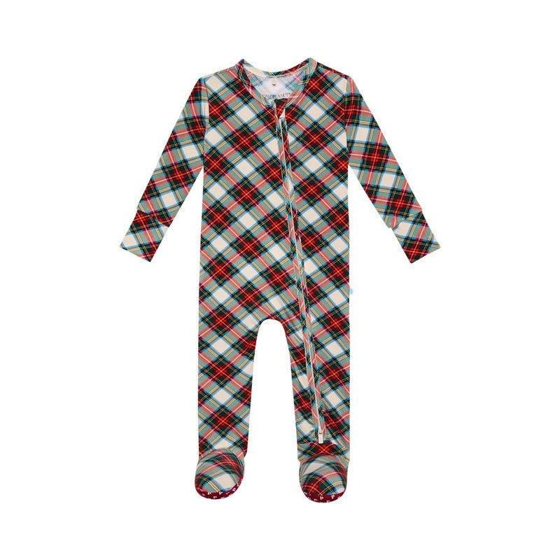 Bamboo Footie with Zipper - Marqui (Plaid) - Image 3