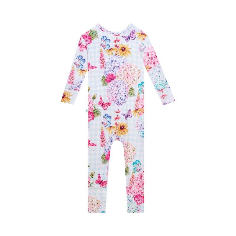 Girl's Bamboo Convertible Footie Romper - Nicolette (Floral) - Image 2