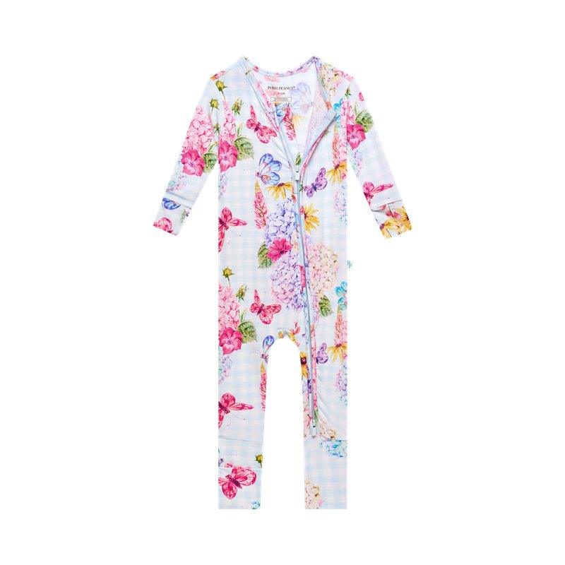 Girl's Bamboo Convertible Footie Romper - Nicolette (Floral) - Image 3