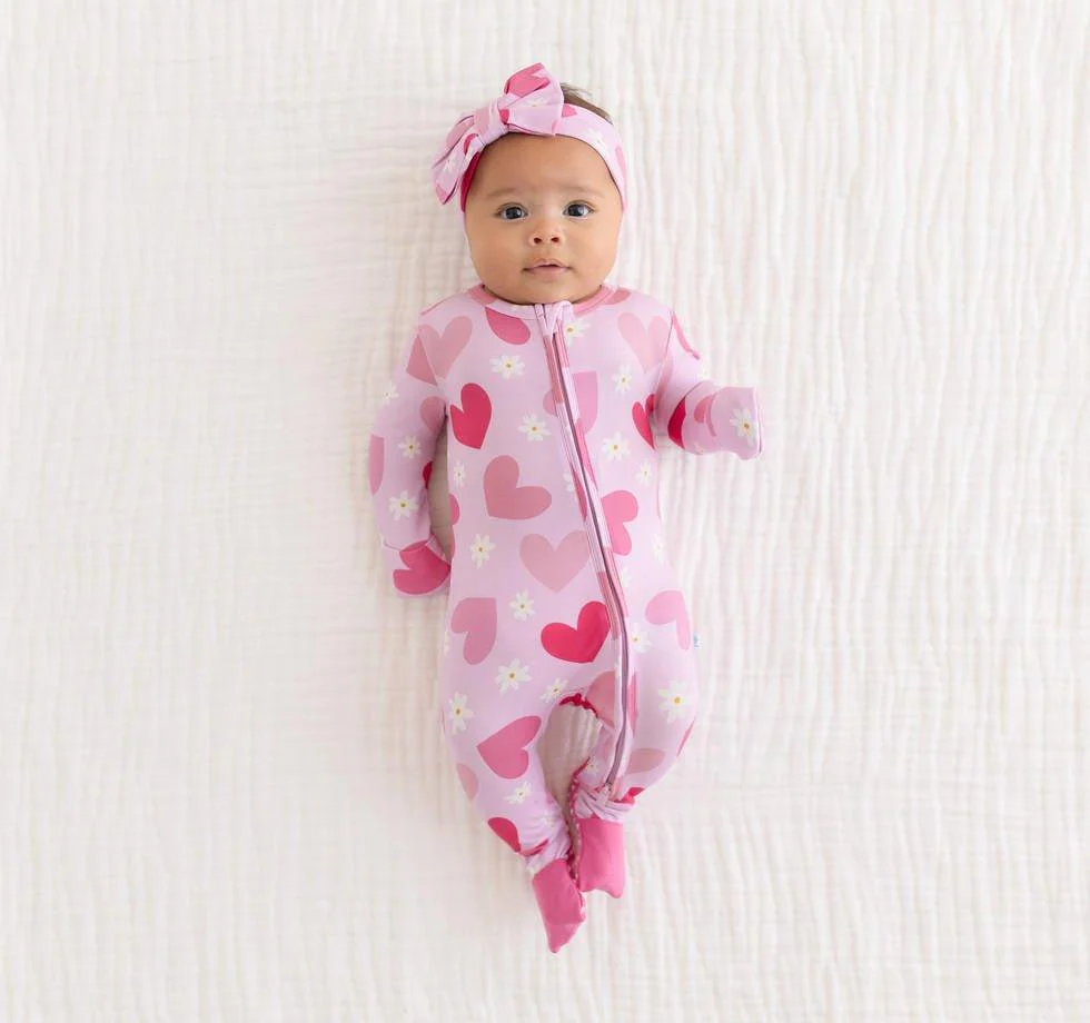 Girl's Bamboo Convertible Footie Romper - Daisy Love - Image 3