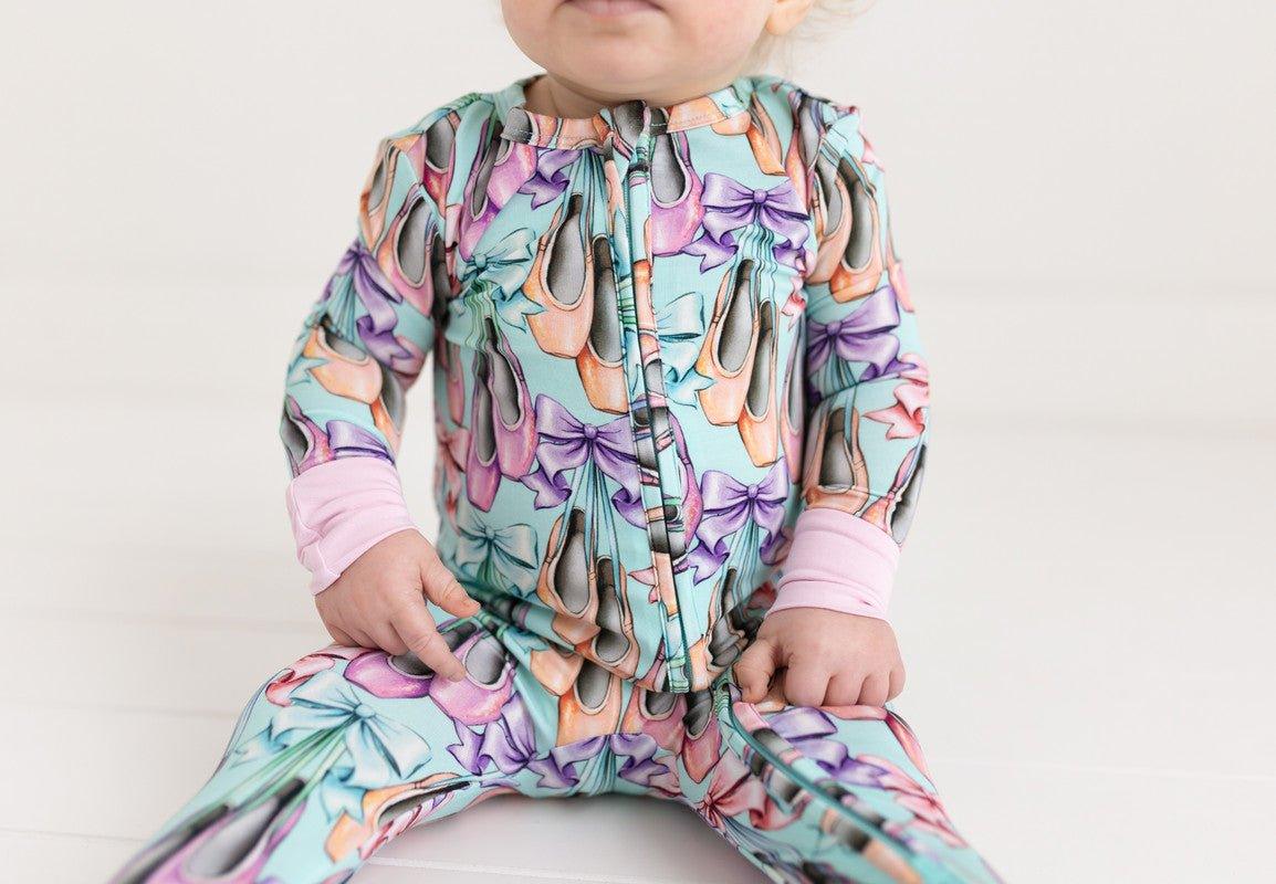 Girl's Bamboo Convertible Footie Romper - Irina (Ballet Shoes) - Image 4