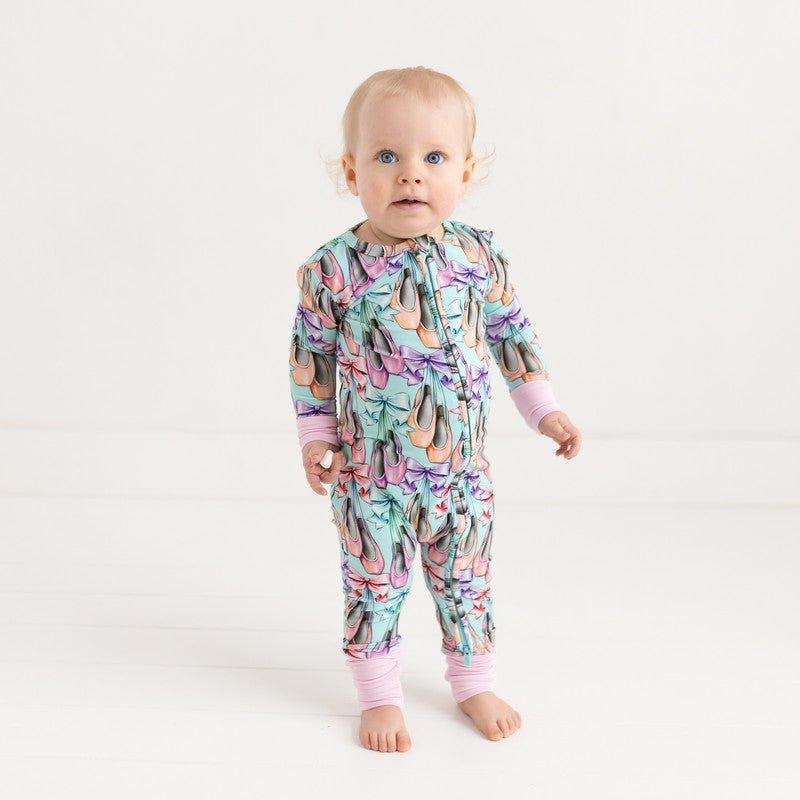 Girl's Bamboo Convertible Footie Romper - Irina (Ballet Shoes) - Image 5