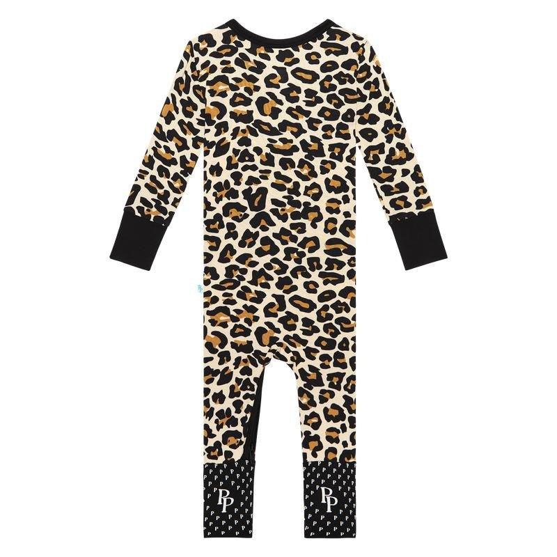 Girl's Bamboo Convertible Footie Romper - Lana Leopard - Image 5