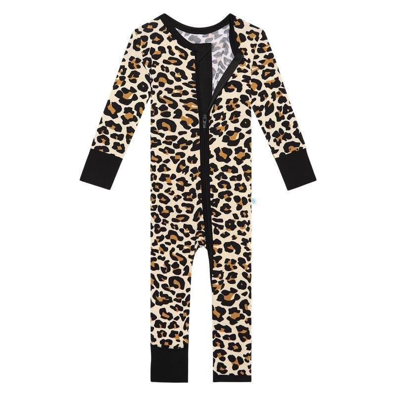 Girl's Bamboo Convertible Footie Romper - Lana Leopard - Image 7
