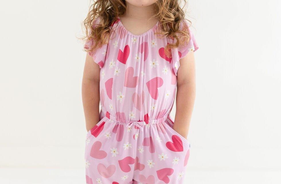 Girl's Bamboo Flutter Sleeve Jumpsuit - Daisy Love - Image 2