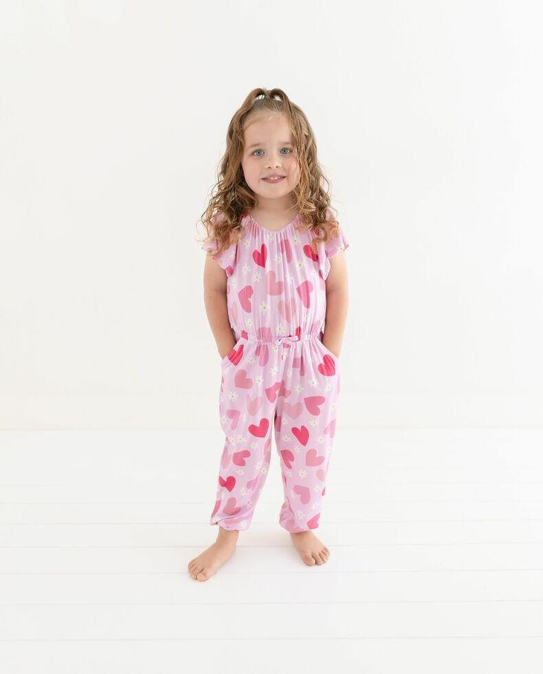 Girl's Bamboo Flutter Sleeve Jumpsuit - Daisy Love - Image 3