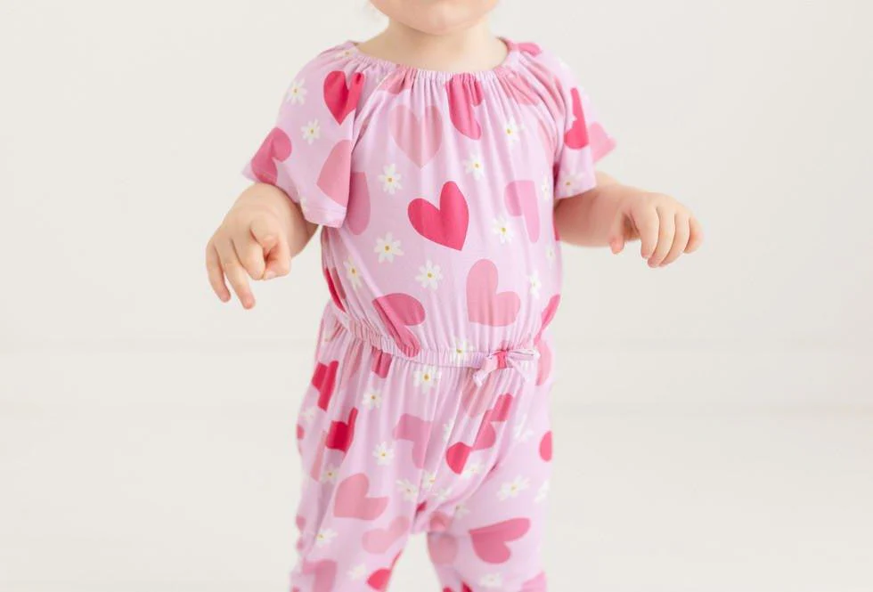 Girl's Bamboo Flutter Sleeve Jumpsuit - Daisy Love - Image 4