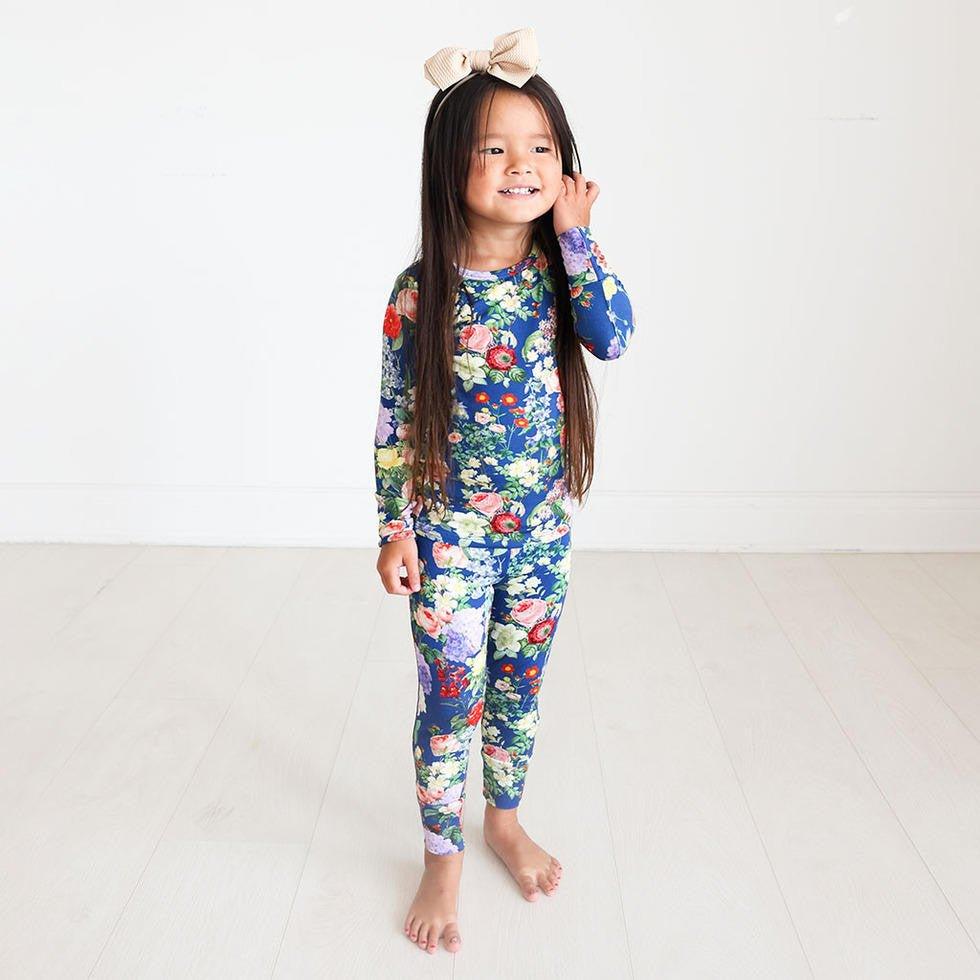 Girl's Bamboo Long Sleeve Pajama Set - Carmen (Floral) - Image 2