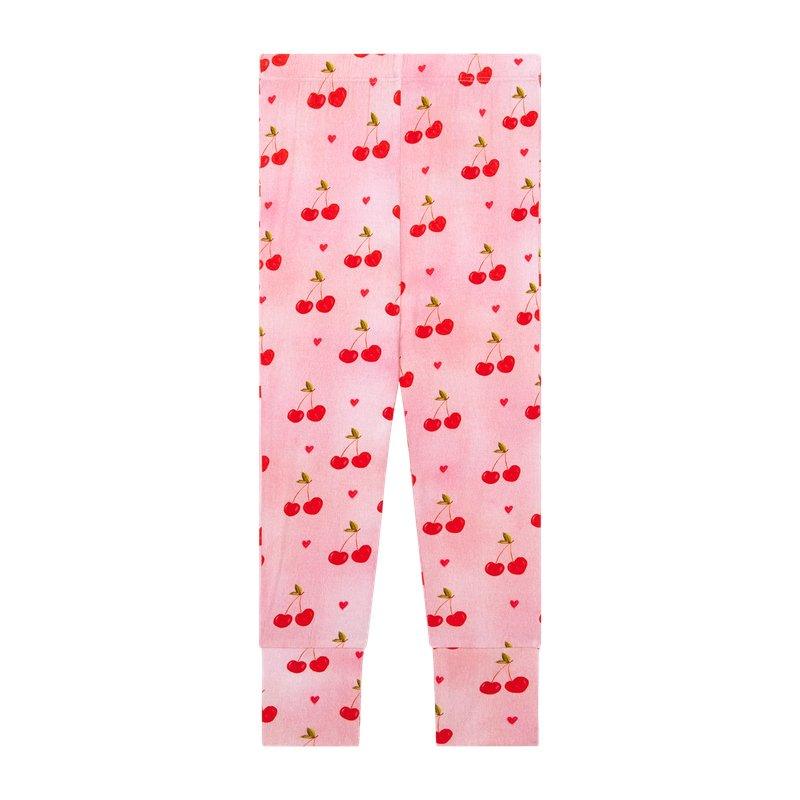Girl's Bamboo Long Sleeve Pajama Set - Very Cherry - Image 3