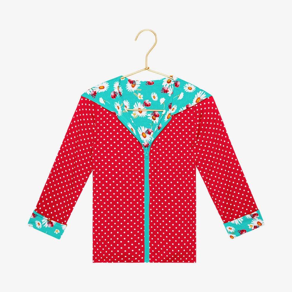 Girl's Bamboo Long Sleeve Reversible Jacket - Ladybug - Image 2