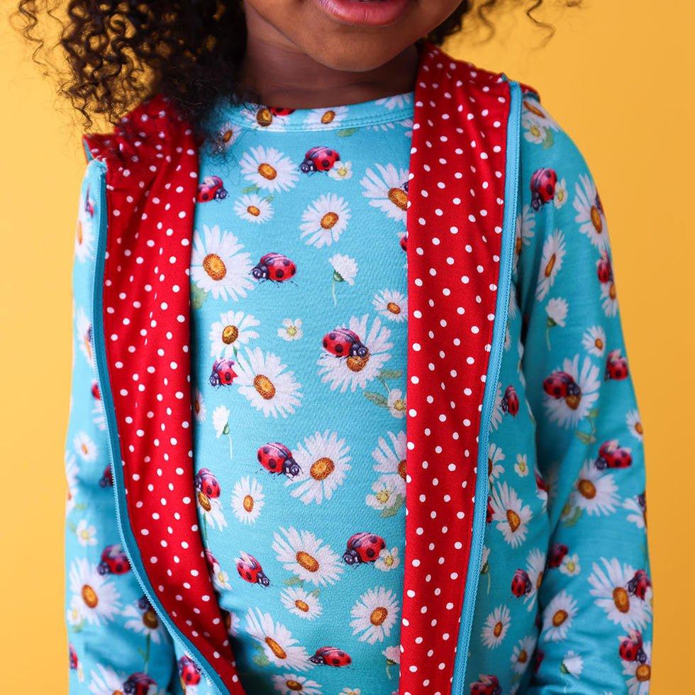 Girl's Bamboo Long Sleeve Reversible Jacket - Ladybug - Image 4