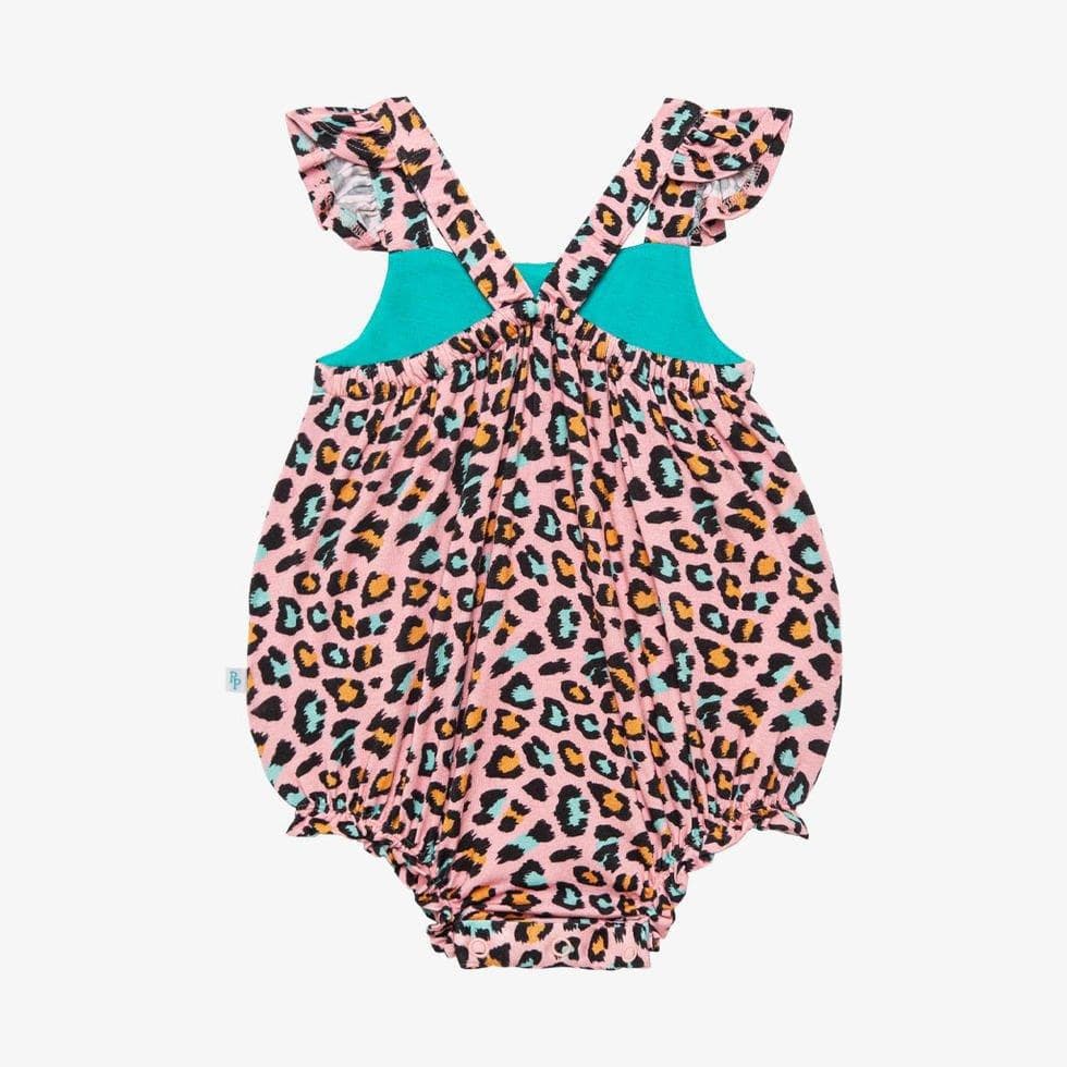 Girl's Bamboo Ruffled Cap Sleeve Bubble Romper - Roxy - Image 2