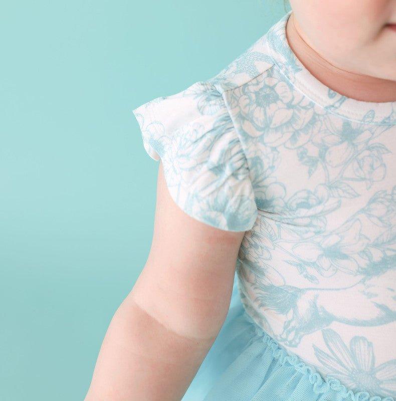 Bamboo Ruffled Cap Sleeve Tulle Skirt Bodysuit - Charlotte Anne (Floral and Horse) - Image 2