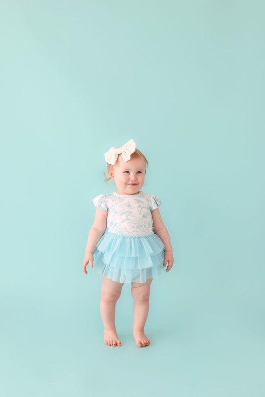 Bamboo Ruffled Cap Sleeve Tulle Skirt Bodysuit - Charlotte Anne (Floral and Horse) - Image 3