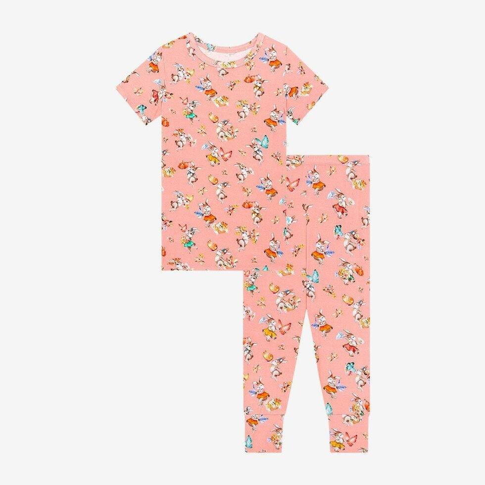 Girl's Bamboo Short Sleeve Pajama Set - Betty (Rabbits)
