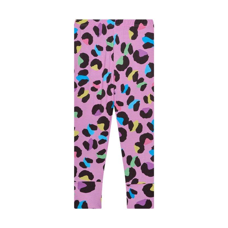Girl's Bamboo Short Sleeve Pajama Set - Electric Leopard - Image 3