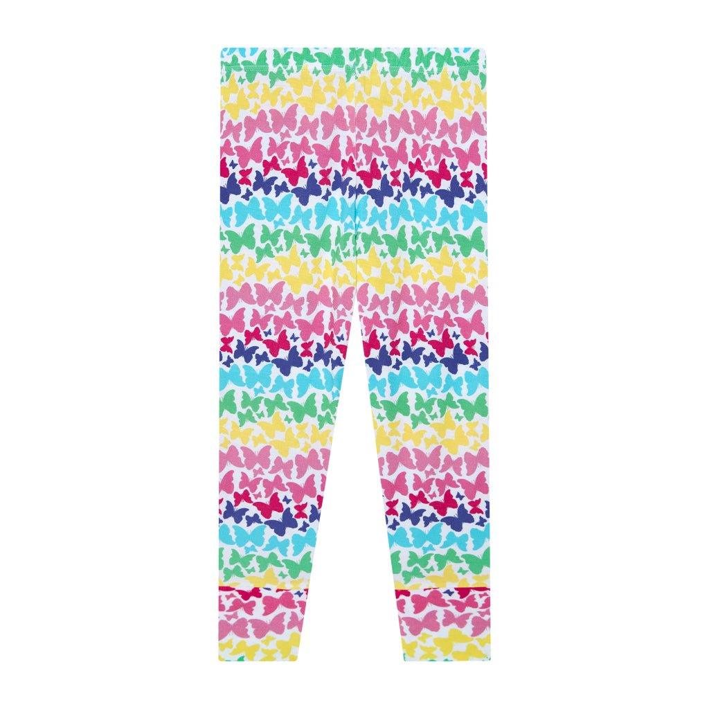 Girl's Bamboo Short Sleeve Pajama Set - Rainbow Butterfly - Image 3