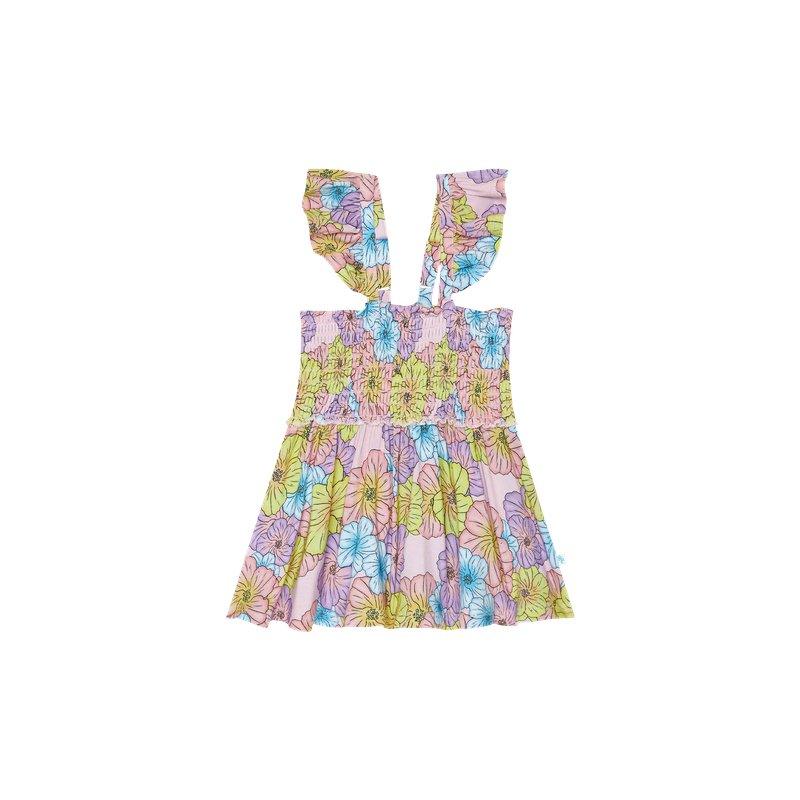 Girl's Bamboo Smocked Flutter Sleeve Babydoll Top & Bloomer Outfit Set - Kourtney (Floral) - Image 4