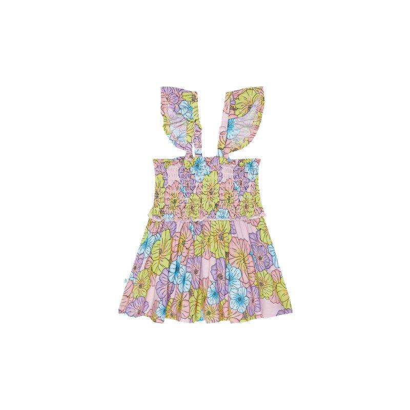 Girl's Bamboo Smocked Flutter Sleeve Babydoll Top & Bloomer Outfit Set - Kourtney (Floral) - Image 6