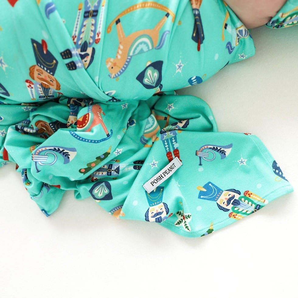 Infant Bamboo Swaddle and Beanie Set, Fritz (Nutcrackers) - One Size - Image 2