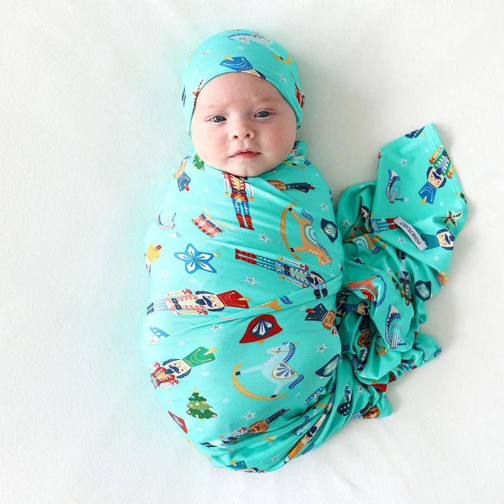 Infant Bamboo Swaddle and Beanie Set, Fritz (Nutcrackers) - One Size - Image 3