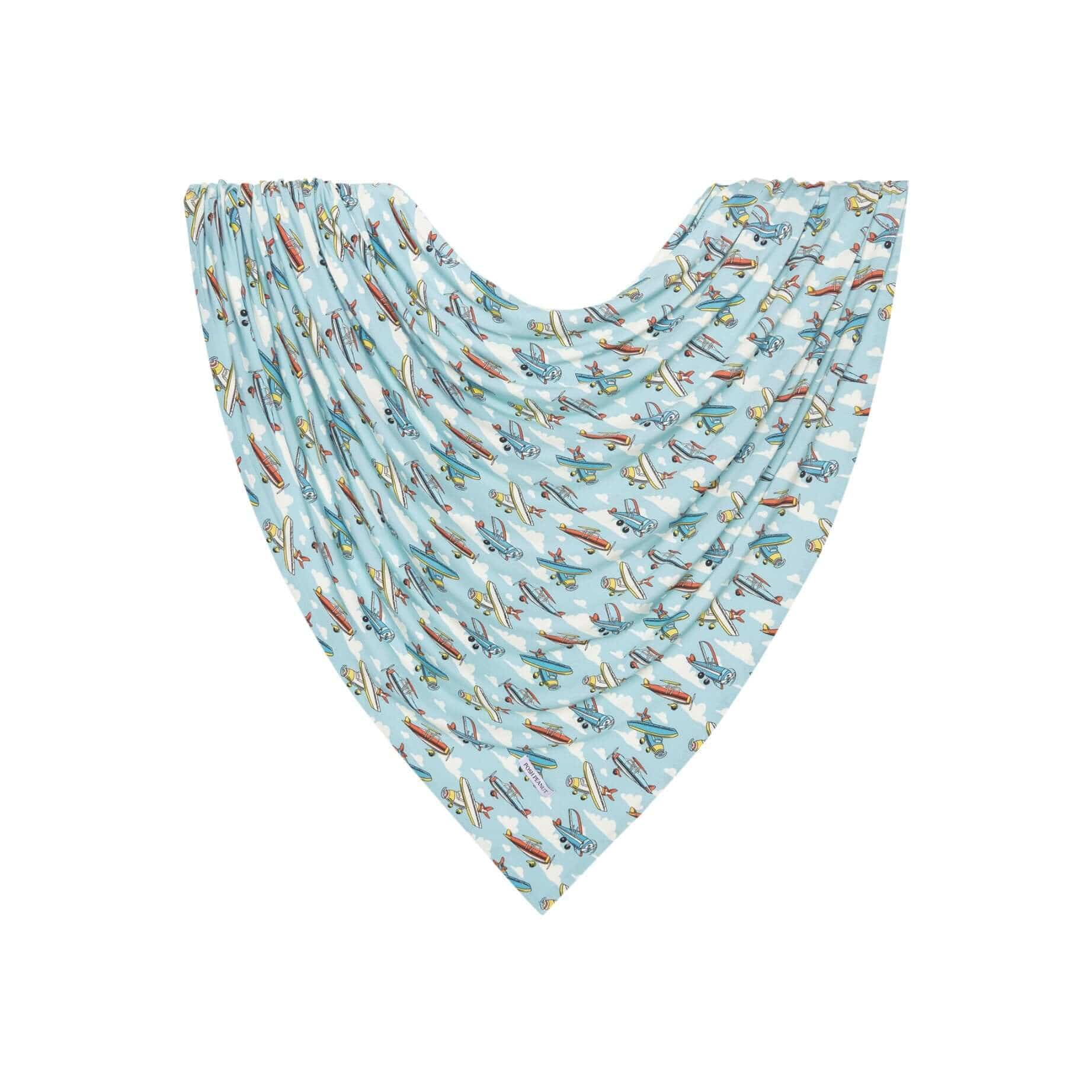 Bamboo Infant Swaddle and Beanie Set - Posh Planes - Image 3