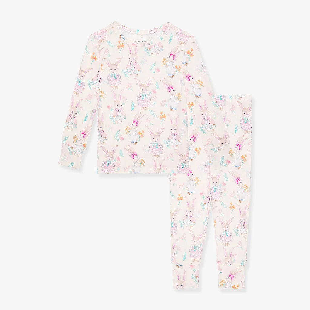 Bamboo Long Sleeve Pajama Set - Clementine (Bunnies) - Image 3