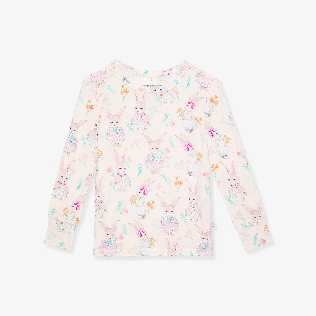 Bamboo Long Sleeve Pajama Set - Clementine (Bunnies) - Image 4