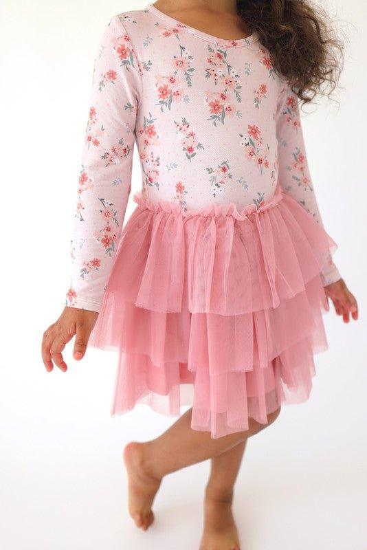 Bamboo Long Sleeve Tulle Dress - London (Floral) - Image 2