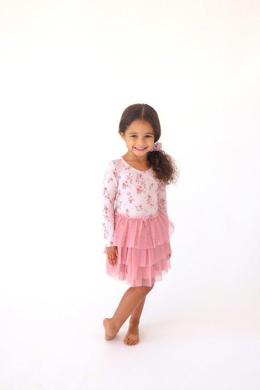 Bamboo Long Sleeve Tulle Dress - London (Floral) - Image 3