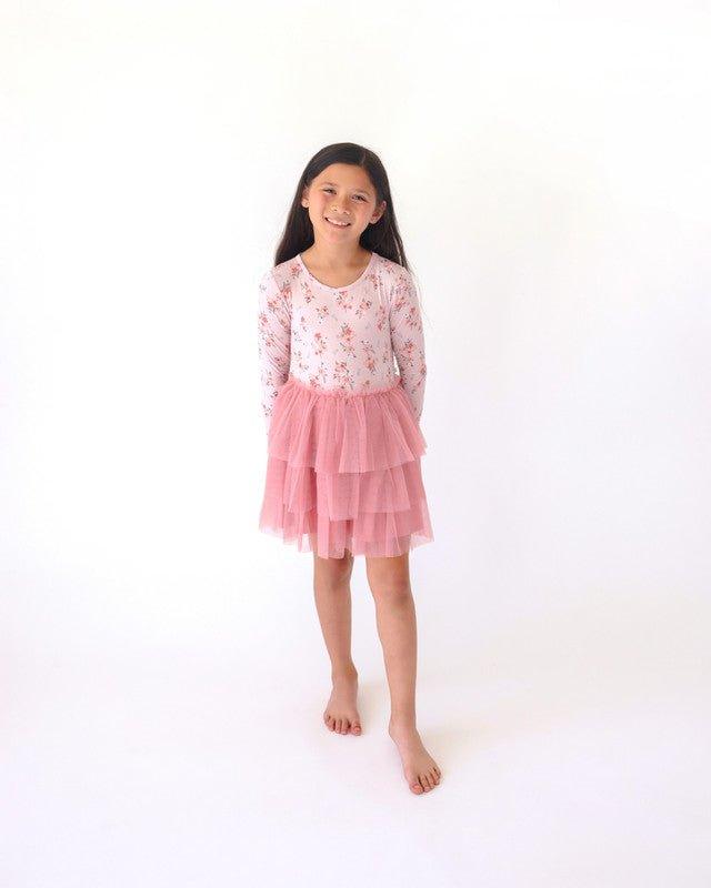 Bamboo Long Sleeve Tulle Dress - London (Floral) - Image 4
