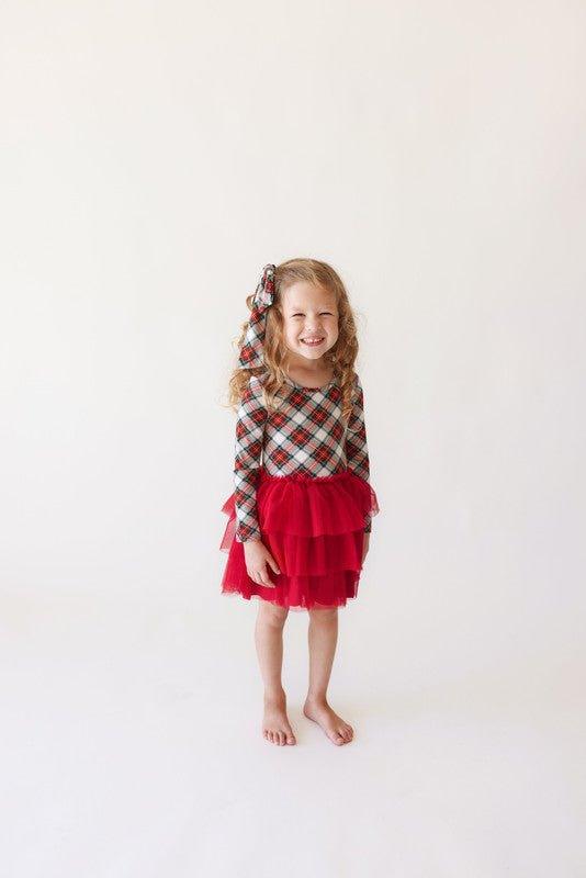 Bamboo Long Sleeve Tulle Dress - Marqui (Plaid) - Image 2