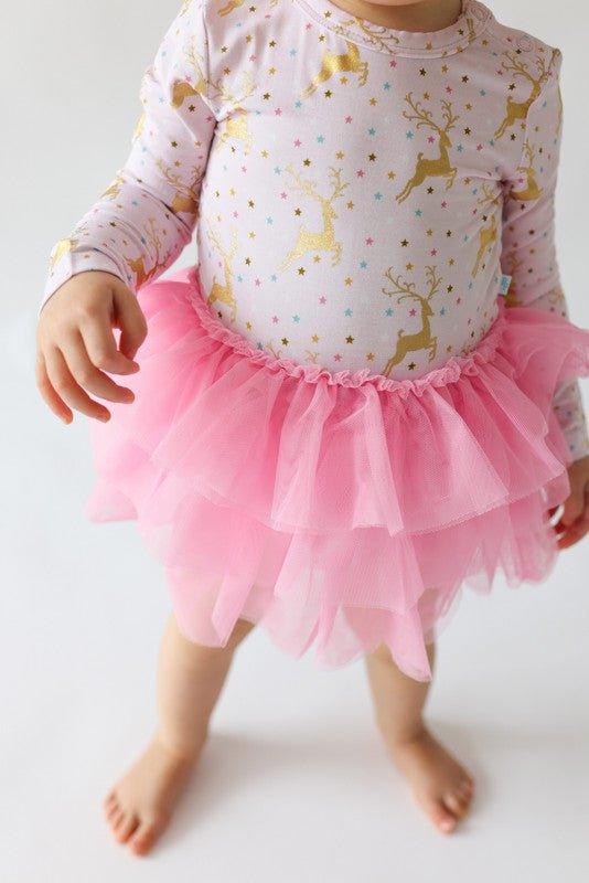 Bamboo Long Sleeve Tulle Skirt Bodysuit - Ryleigh (Reindeer) - Image 2