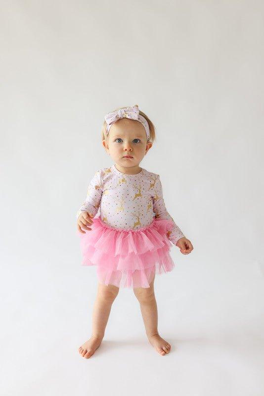 Bamboo Long Sleeve Tulle Skirt Bodysuit - Ryleigh (Reindeer) - Image 3