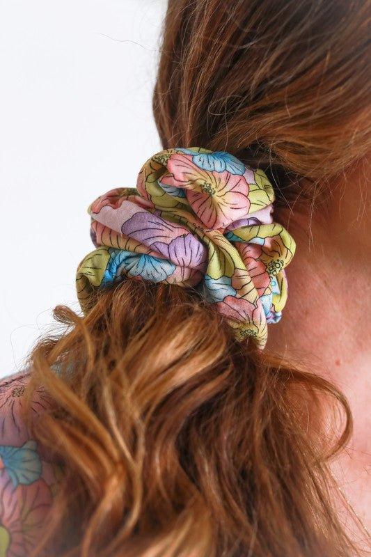 Bamboo Luxe Oversized Scrunchie - Kourtney (Floral) - Image 3
