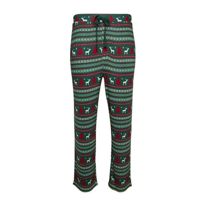 Men's Bamboo Long Sleeve Pajama Set - Holiday Fair Isle (Deer) - Image 4