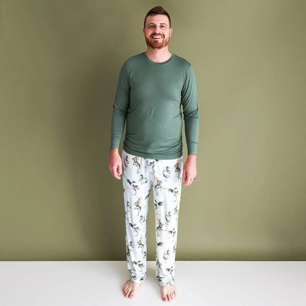 Men's Bamboo Long Sleeve Pajama Set - Percy (Dragons) - Image 2