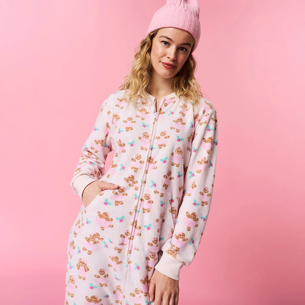 Micro Fleece Jumpsuit - Ginger Posh (Gingerbread Cookies) - Image 2