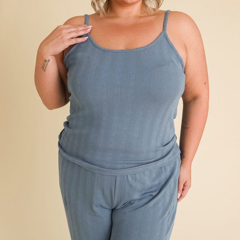 Bamboo Pointelle Cami Top - Slate - Image 3