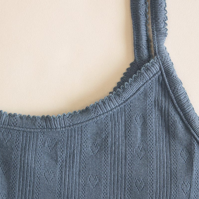 Bamboo Pointelle Cami Top - Slate - Image 4