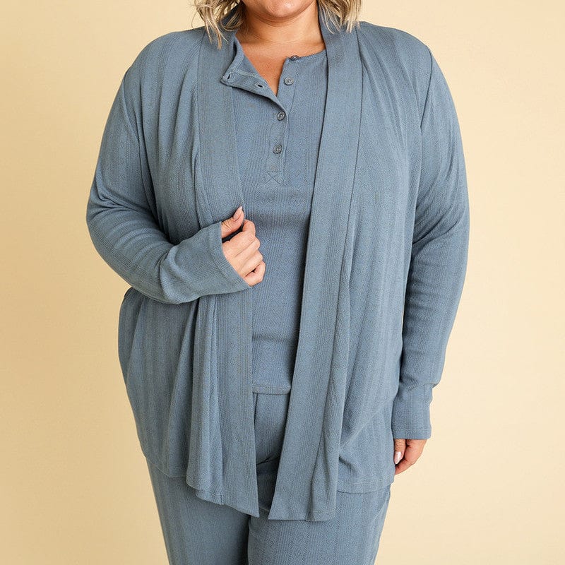 Bamboo Pointelle Fly Away Cardigan - Slate - Image 4