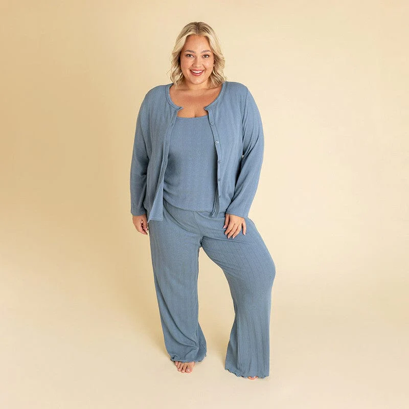 Bamboo Pointelle Lounge Pants - Slate - Image 2
