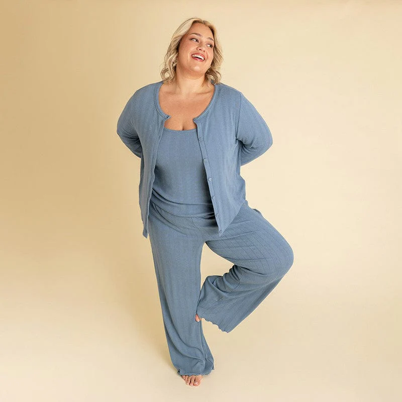 Bamboo Pointelle Lounge Pants - Slate - Image 5