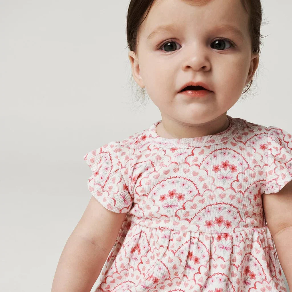 Bamboo Pointelle Peplum Top and Bummie Outfit Set - Janelle (Floral) - Image 2