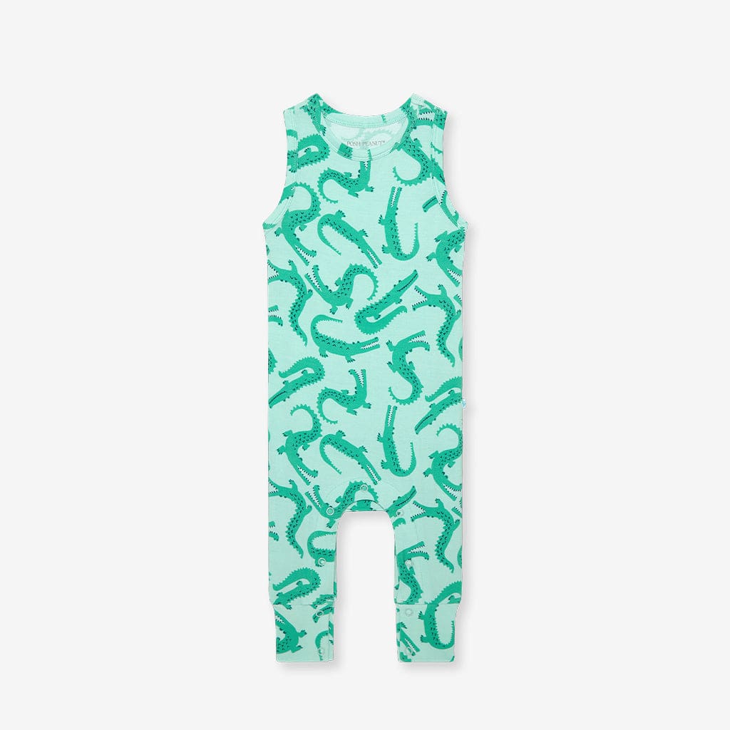 Bamboo Racerback Romper - Smiles (Crocodiles) - Image 4