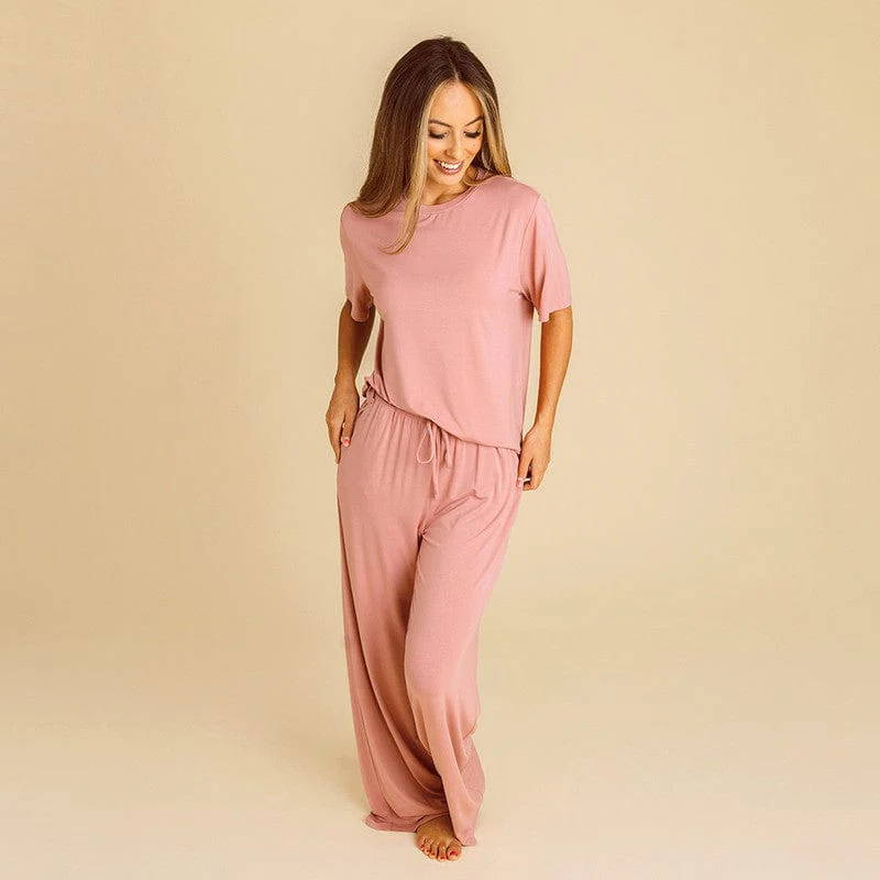 Bamboo Relaxed Pants - Dusty Rose - Image 2