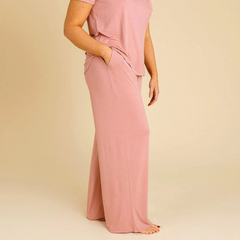 Bamboo Relaxed Pants - Dusty Rose - Image 4